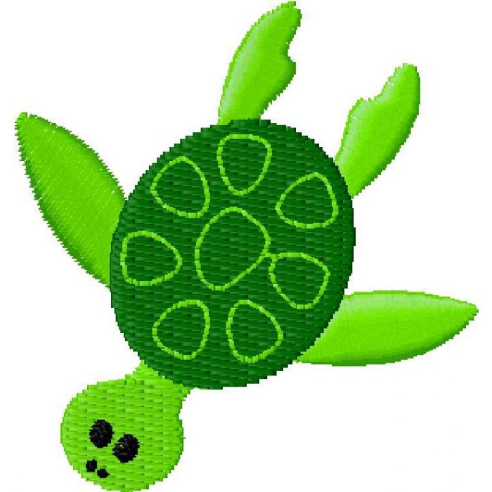 Cute Embroidery Sea Turtle Design for Crafts & Apparel
