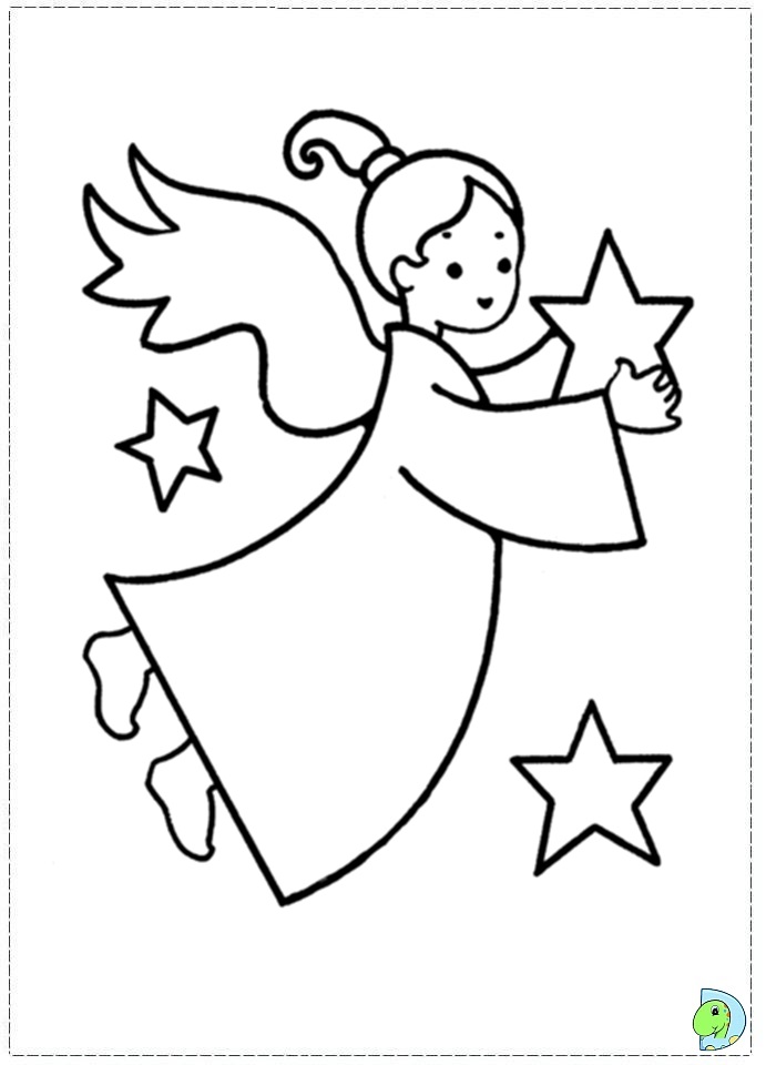 Cute Christmas Angel Coloring Page Coloring Pages