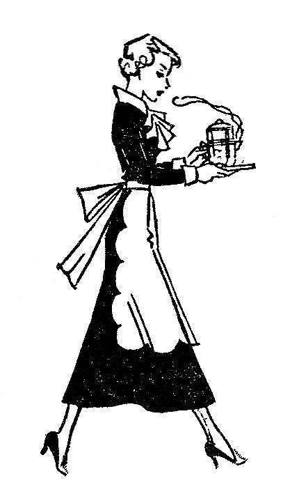 Classic Waitress Illustration - Retro Restaurant Service Art