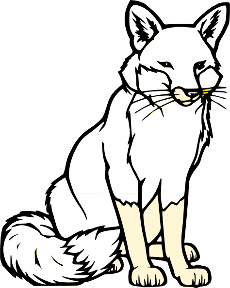 Black And White Fox clip art - vector clip art online, royalty 