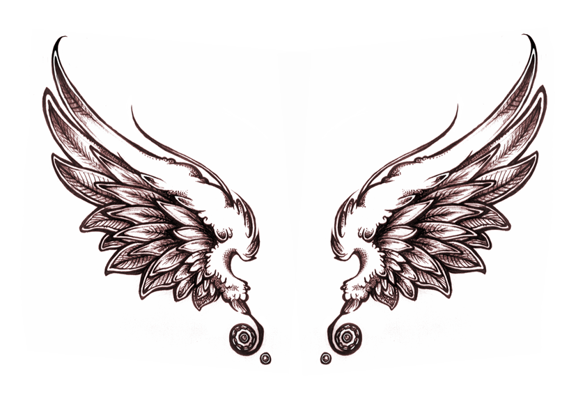 angel wing tattoo template