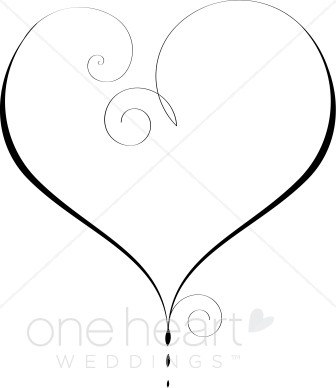 curly heart outline