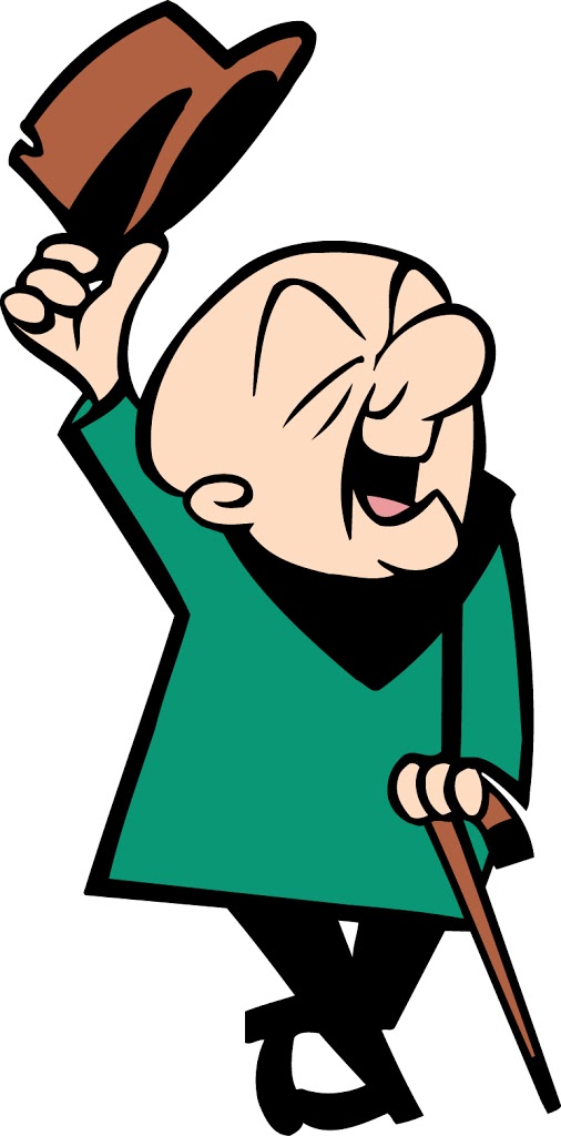 Happy Elderly Man Tipping Hat - Friendly Cartoon Illustration