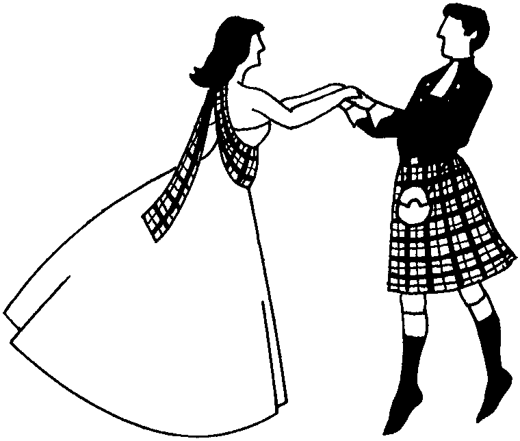 Scottish Dancers Cartoon