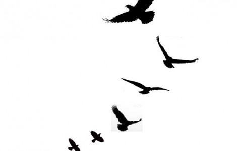 flying bird silhouette tattoo stencil