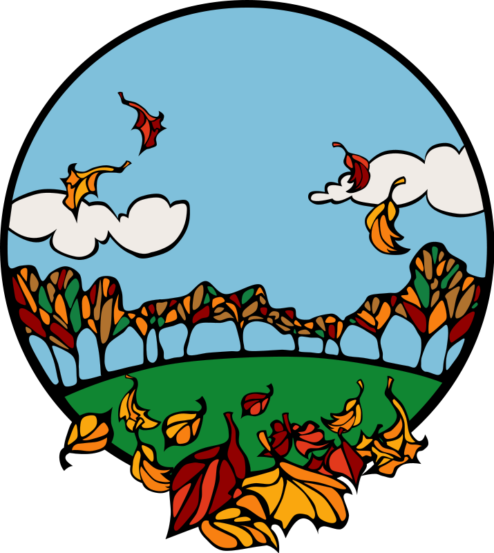 Blowing Fall Leaves Clipart