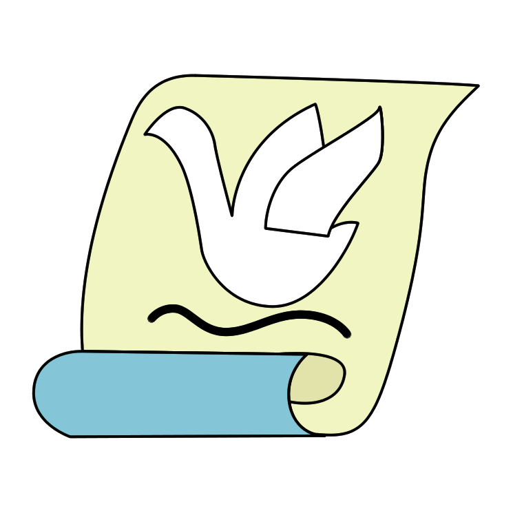 Dove on Scroll Icon - Symbol of Peace and Sacred Text