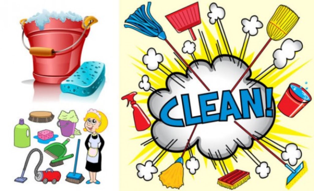 cartoon cleaning kit - Clip Art Library