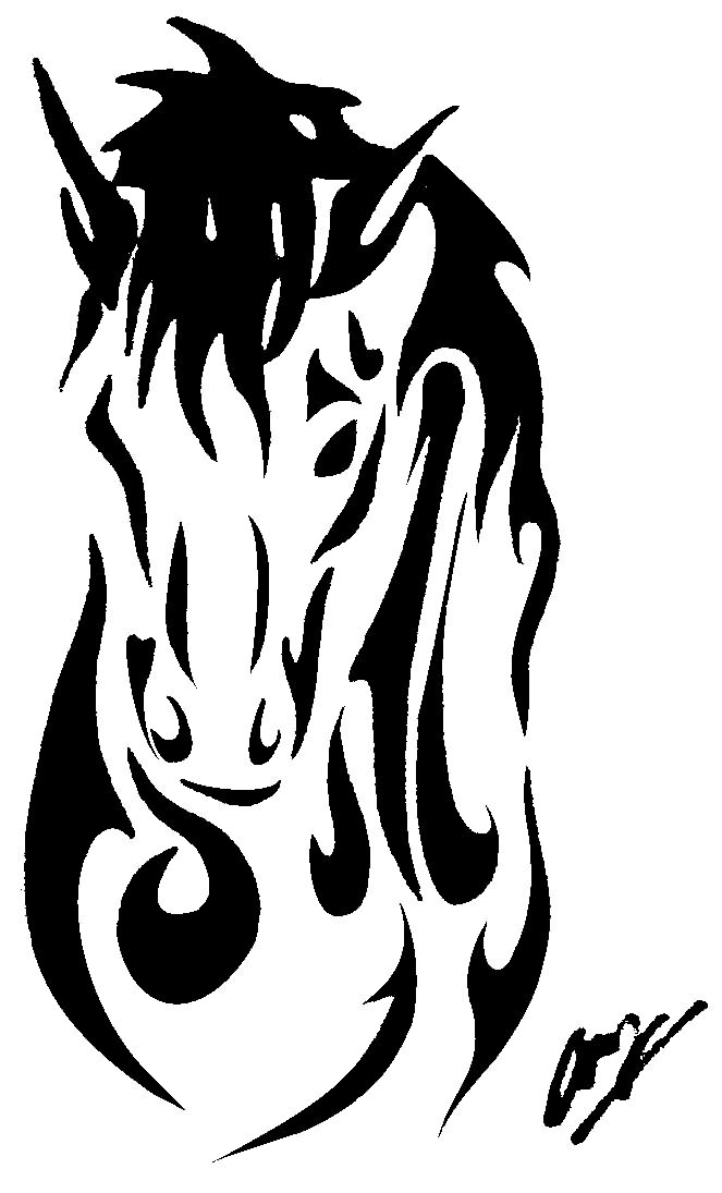 Horse head tribal tattoos 11231029 Vector Art at Vecteezy