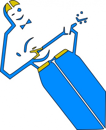 Joyful Musician Playing Electric Guitar - Illustration for Music Websites
