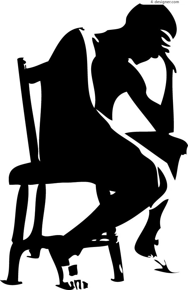 4-Designer | An image of a thinker silhouette vector material