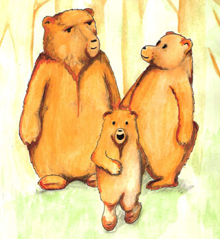 Family Bear Illustration - Warm Watercolor Art for Children’s Content
