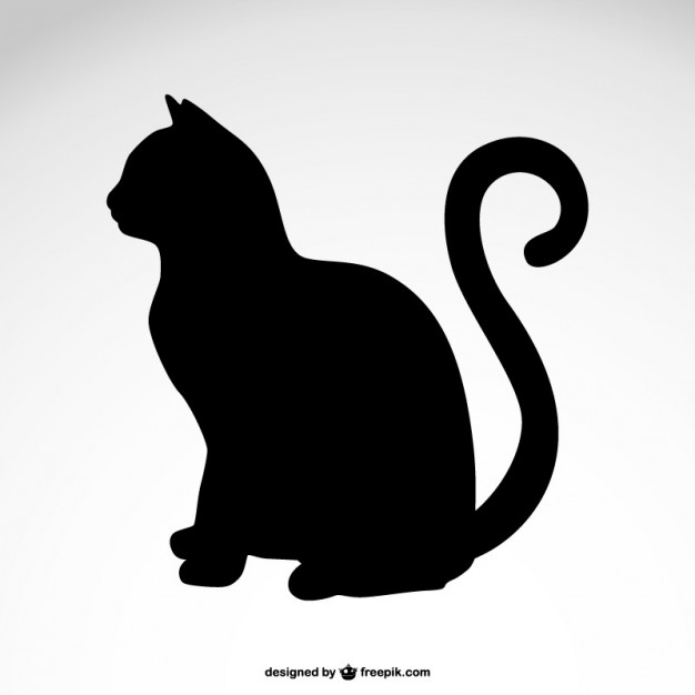 Cat silhouette free vector Vector | Free Download