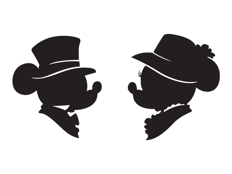 Dribbble - Mickey and Minnie Silhouette by Matt Witmer