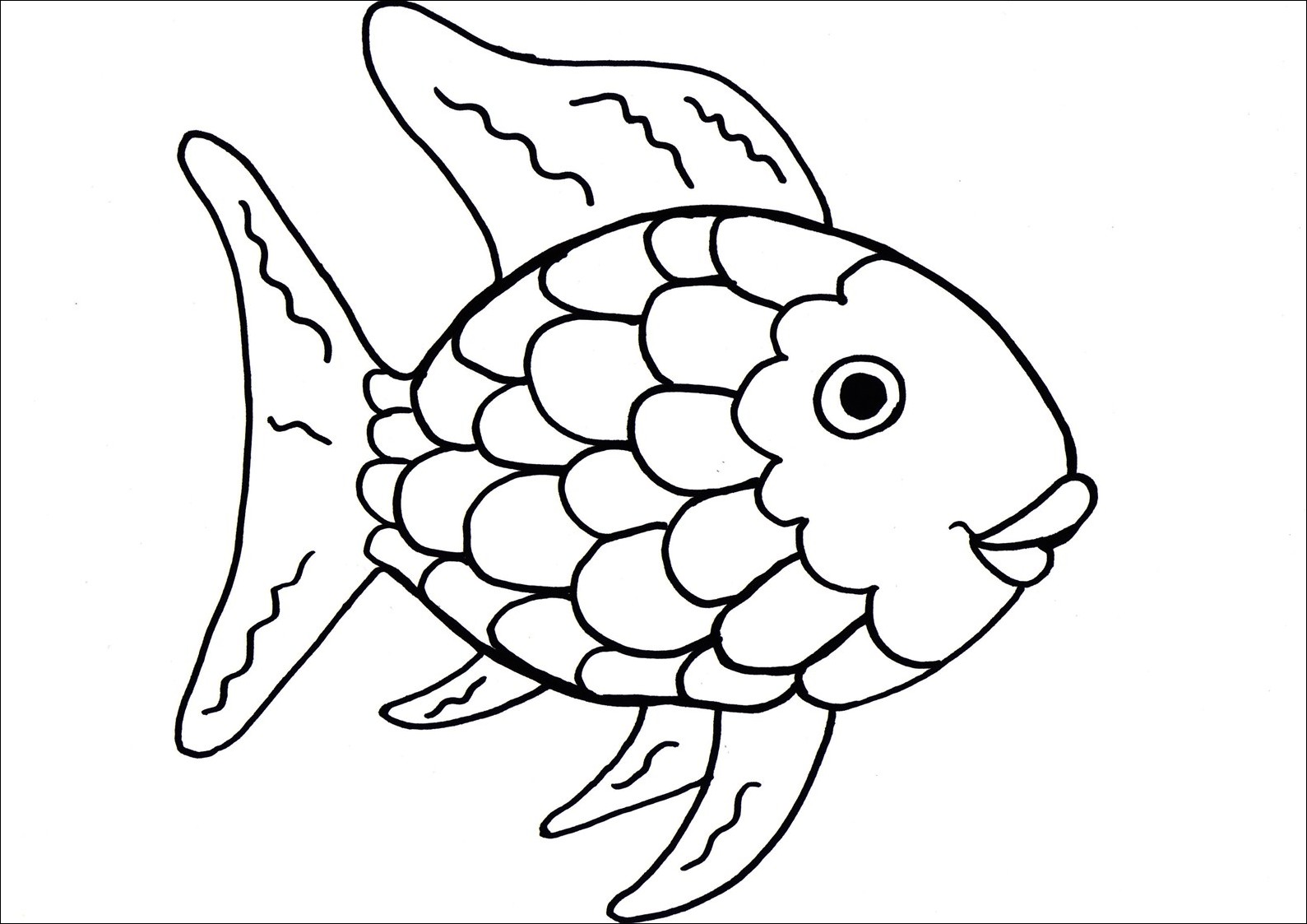 Rainbow Fish Coloring Page 7