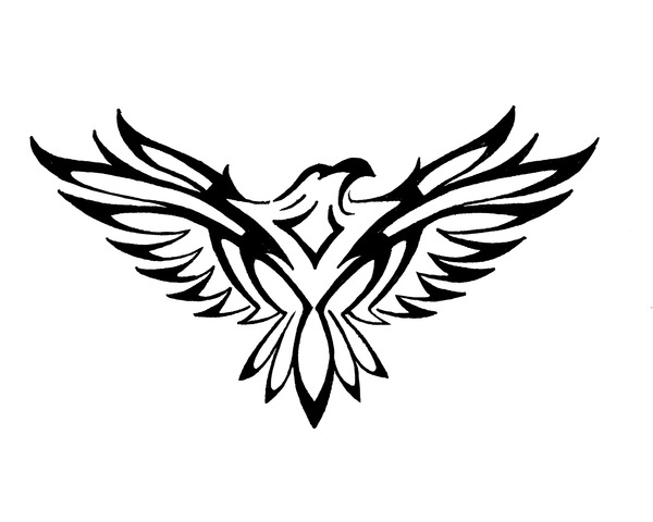Sketch Tribal Eagle Tattoo Vector Drawing Stock Vector