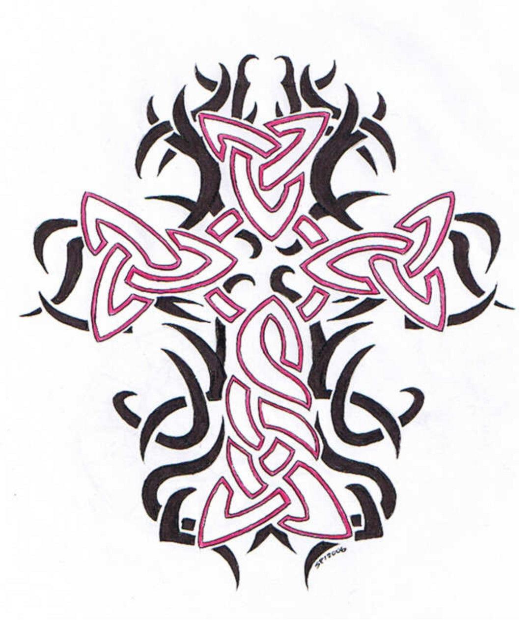 American Traditional Cross Flash Tattoo