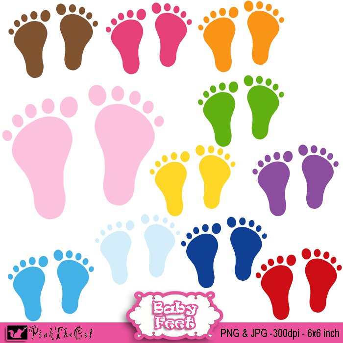 Printable Colorful Footprints - Clip Art Library