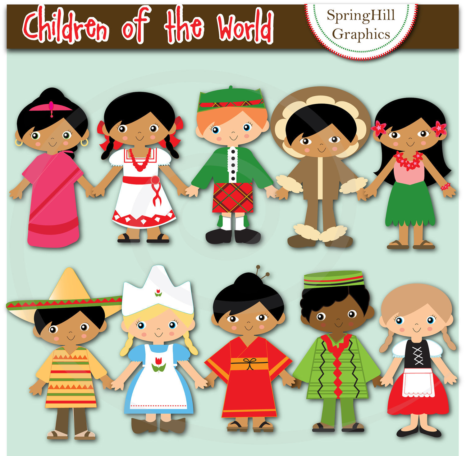 children from the world - Clip Art Library