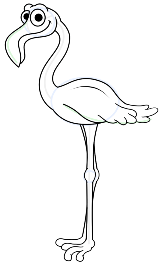 flamingo clip art black and white