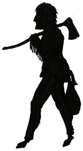 Pioneer Woodsman Silhouette - Historical Frontier Figure