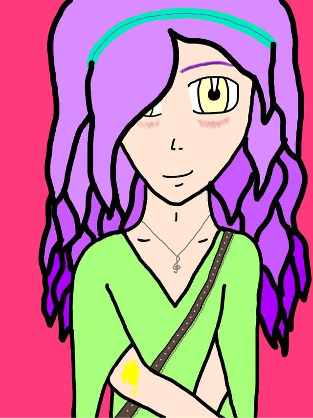 Purple-Haired Anime Girl Illustration - Vibrant Digital Art Character
