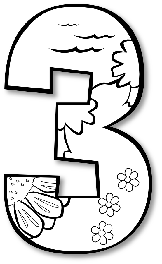 creation day 3 number ge 1 black white line art coloring book 