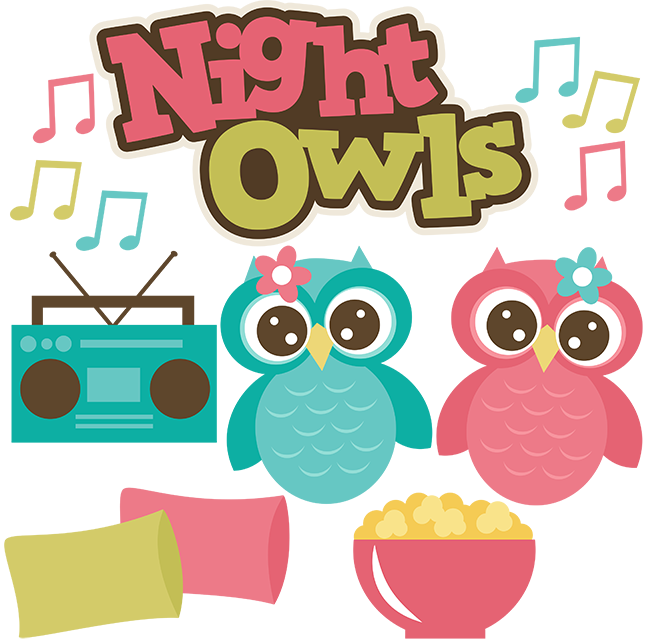 Night Owls SVG files sleepover svg files popcorn svg file pillow 