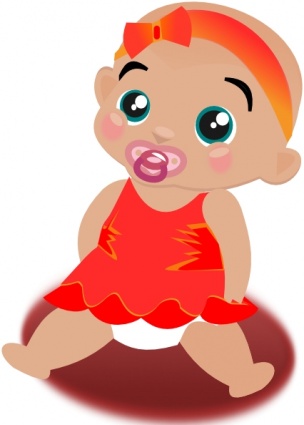 Adorable Baby Girl Illustration - Free Clipart for Parenting & Nursery Sites