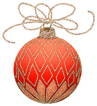 Christmas Orange and Gold Ornament Clipart