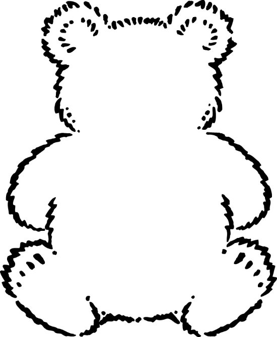 Teddy Bear Outline Printable - Clipart library