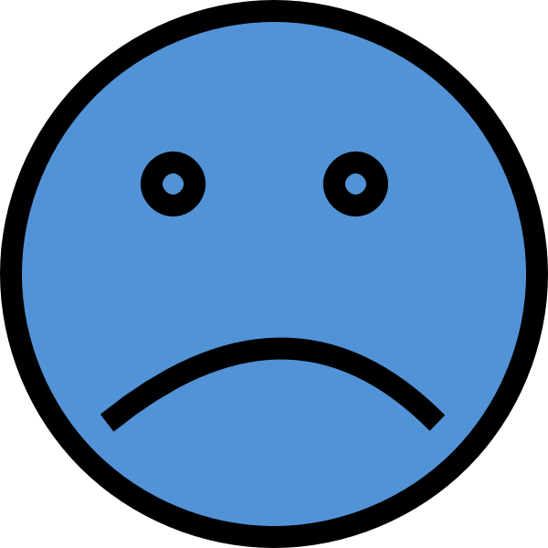 Sad Face Blue Two clip art - vector clip art online, royalty free 