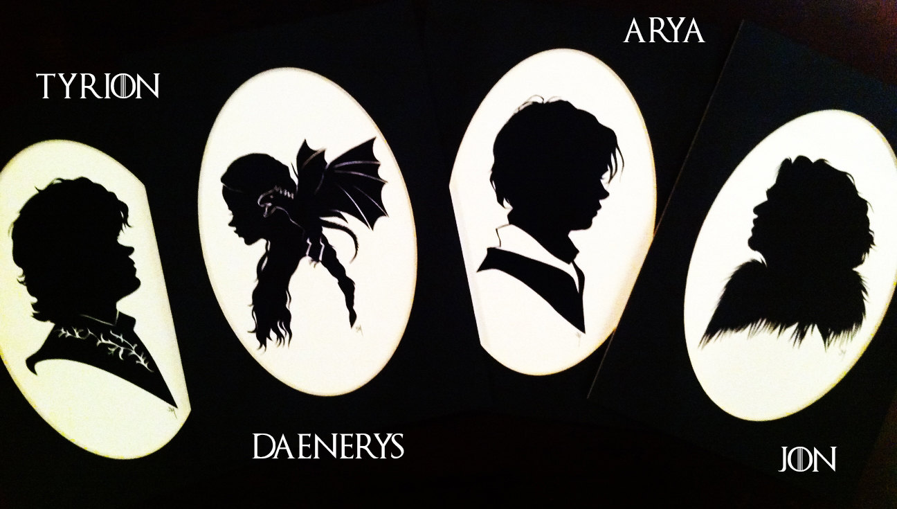 GAME of THRONES 4-Silhouette print set by SilhouettesbyJordan