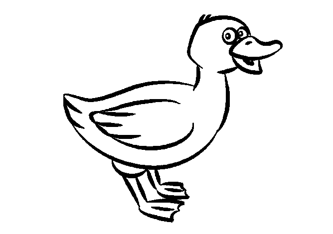 cartoon duck black and white