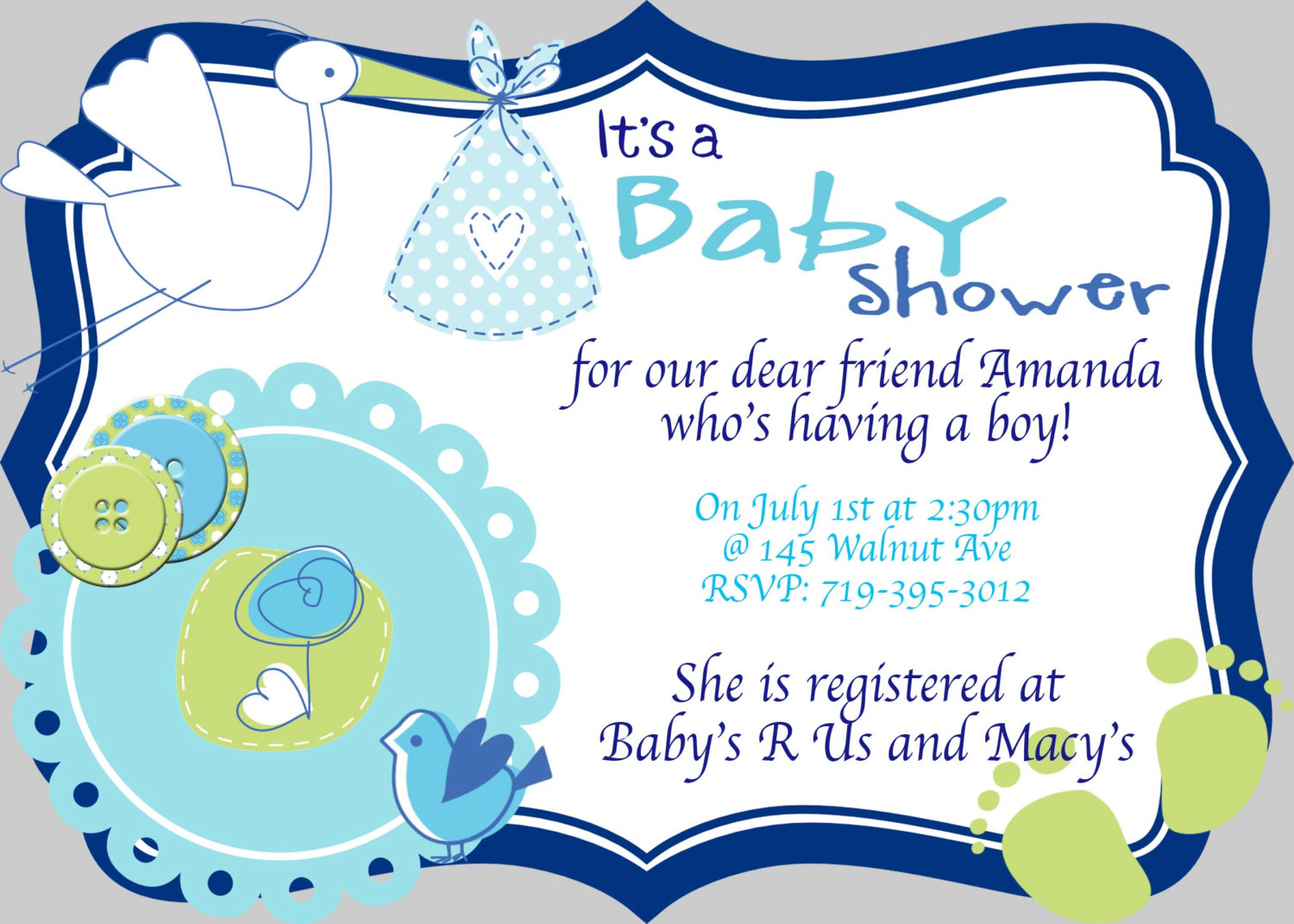 baby card shower template registry Shower  for Baby For Baby Sayings  Shower Boy Baby Card