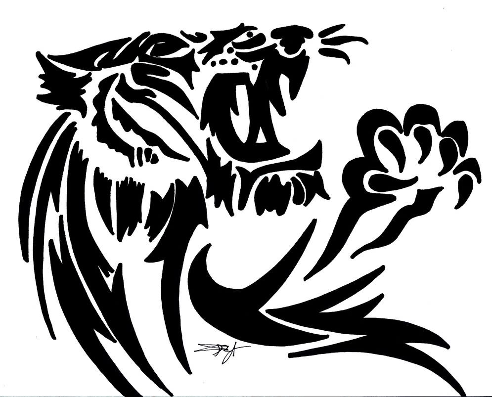 Premium Vector | A fierce panther head in tribal tattoo style depicted in  black and white line art hand drawn