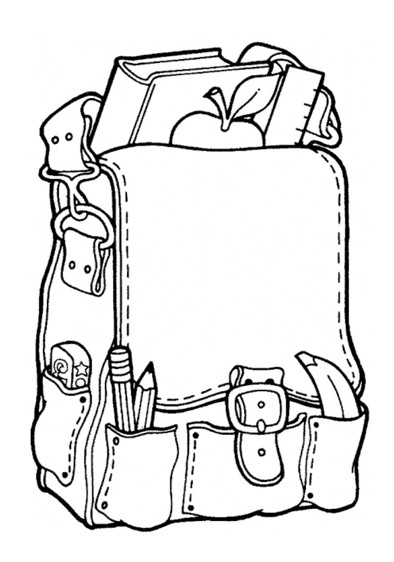 Premium Vector | School bag coloring pages for kids