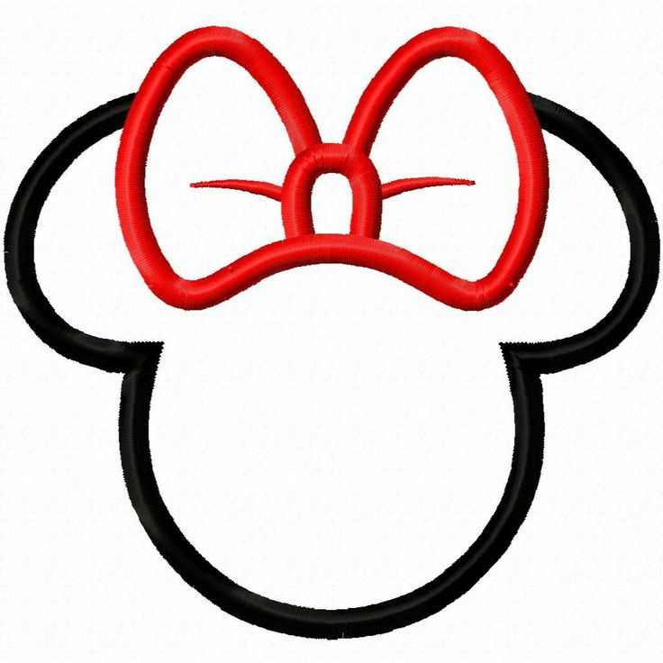 Girl Bow Mouse Head Silhouette Applique Embroidery Applique Design 2.?