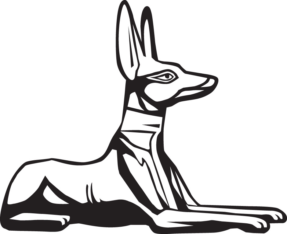 Anubis Egyptian God Illustration - Symbol of Mummification and the Afterlife