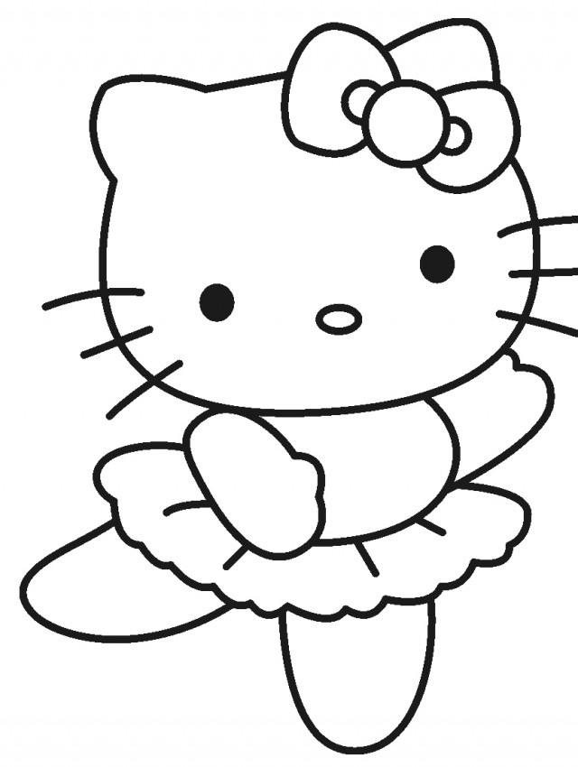 Hello Kitty Practice Ballet Dancing Coloring Pages Hello Kitty 