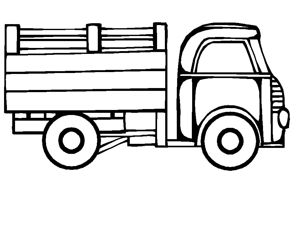 Vintage Flatbed Truck Illustration - Free Coloring Page & Clip Art
