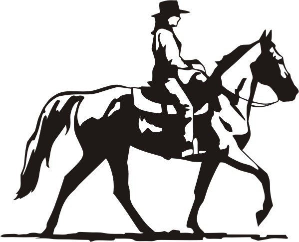 Horse and rider Cowgirl Decal 10 x 8