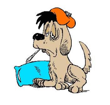 Sick Dog Cartoon - Free Illustration for Pet Health Content