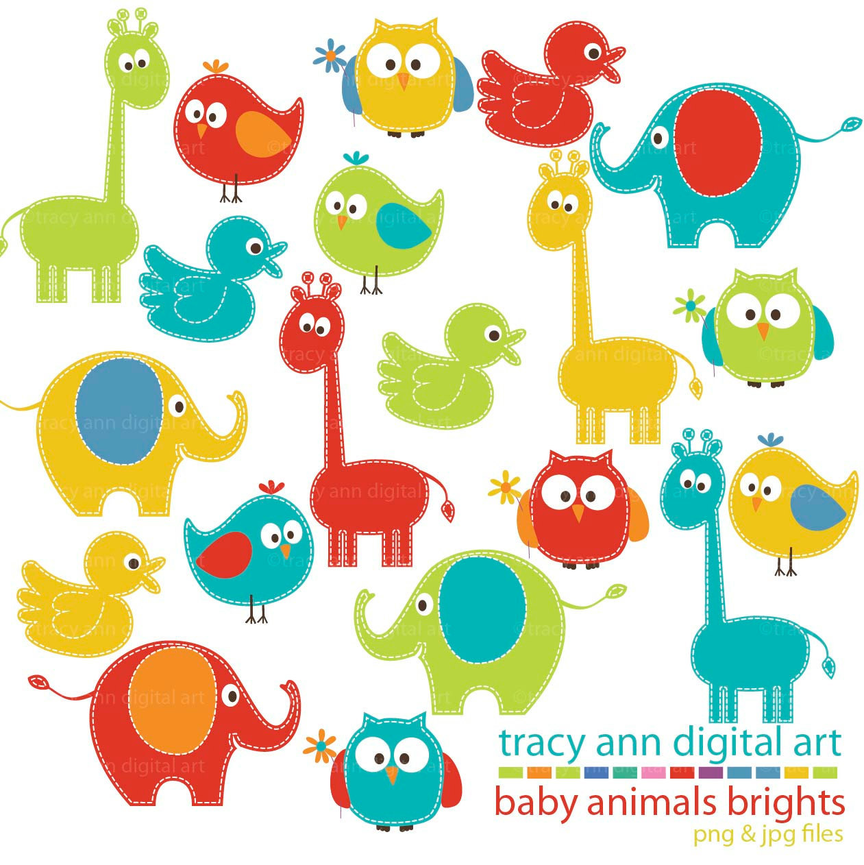 Popular items for baby animals clipart 