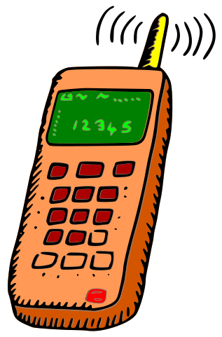 Retro Mobile Phone Illustration - Classic 1990s Cell Phone Design