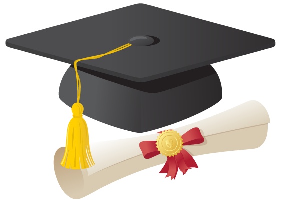 Graduation Cap and Diploma Illustration - Academic Achievement Symbol