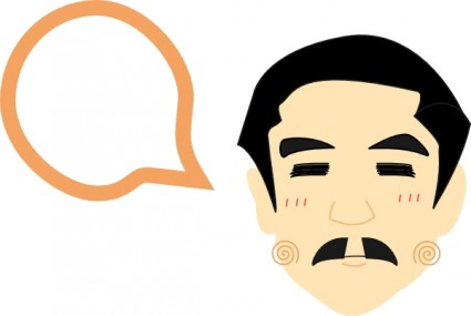 Cartoon man with mustache and speech bubble, expressing hesitation or uncertainty.
