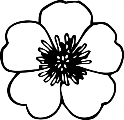 Pix For  Hawaiian Flower Clipart Black And White