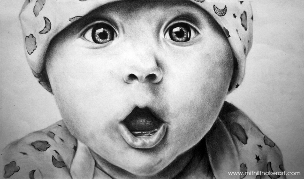 pencil drawings of cute babies