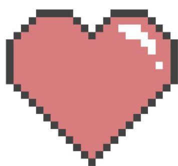  - PIXELATED HEART ICON LIGHT BABY PINK BLACK WHITE 